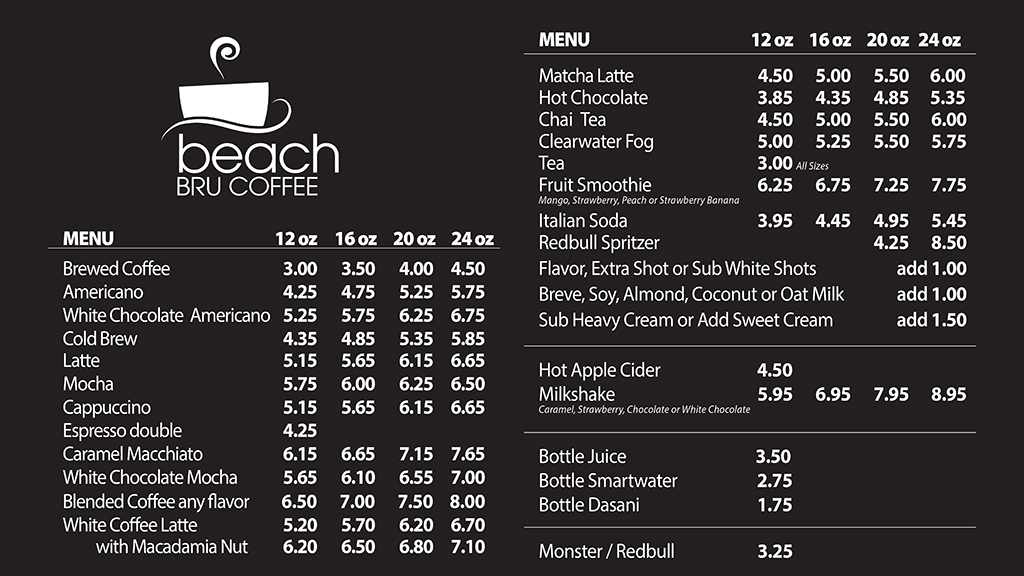 Beach Bru Menu Updated 12162024